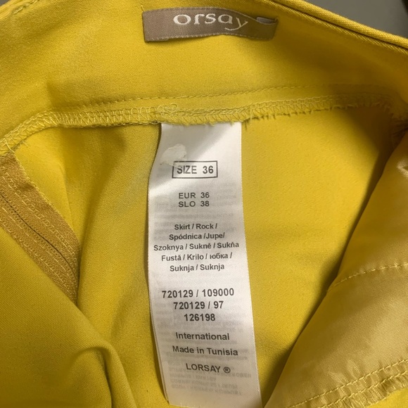 Orsay Yellow Mini Skirt With Pockets And Zipper Detail Size EU 36 / US 6 - Picture 5 of 6